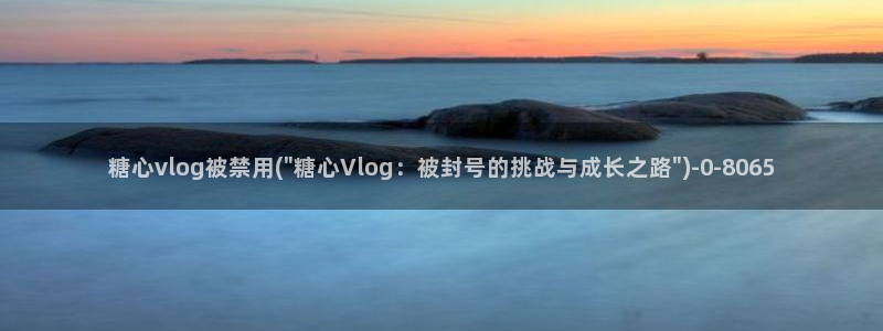 糖心vlog 主播：糖心vlog被禁用(